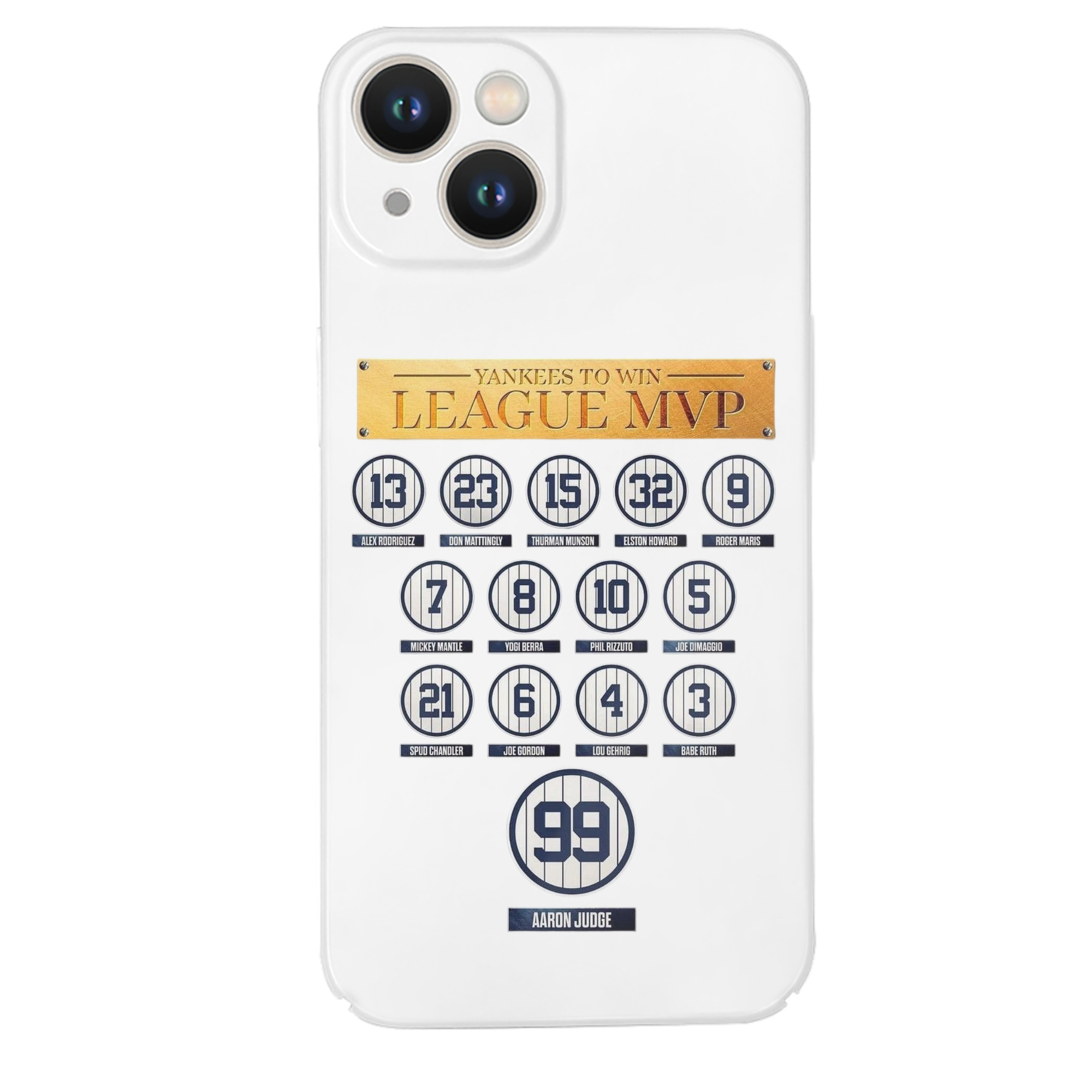 New York Yankees To Win League MVP IPhone 14 Series Full-Cover Hard Case – Shockproof With Raised Camera Protection – Precise Cutouts, Wireless Charging Compatible – Durable, Anti-Yellowing, Easy To Clean